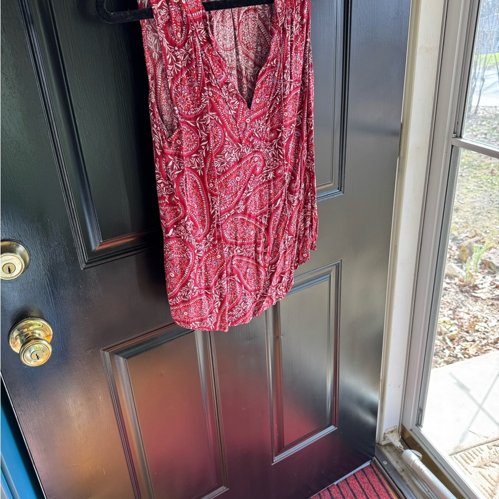 Old Navy Red Paisley Tank Top